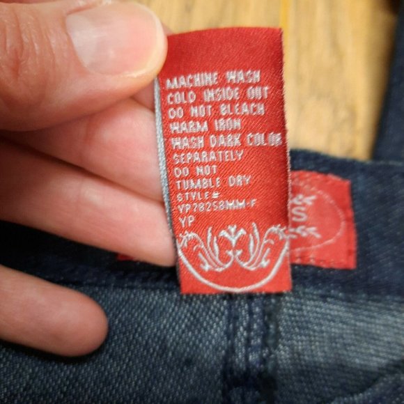 COS Cropped Capri Dark Rinse Jeans Size 18W with Cuff & rear embellished pockets - Picture 4 of 7